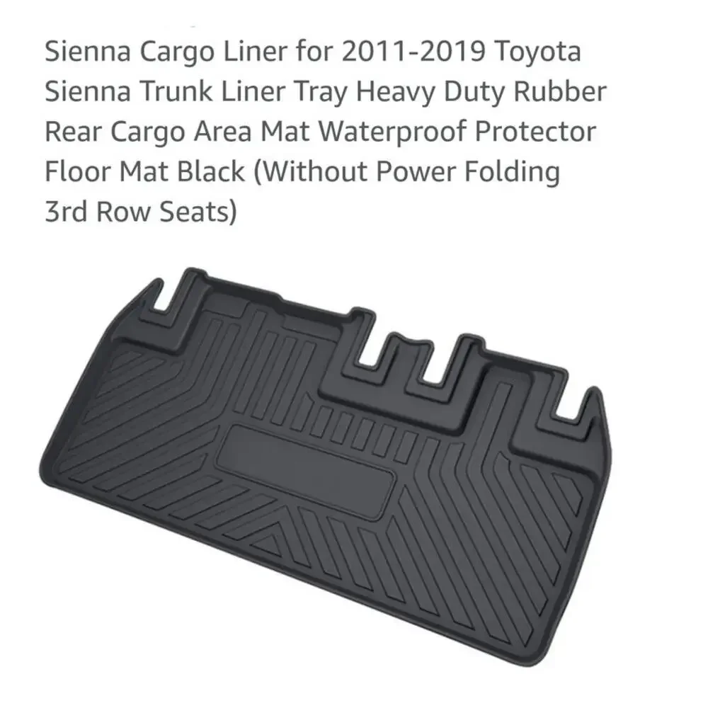 Cargo Liner floormat 2011-19 Toyota Sienna without power folding 3rd row seats